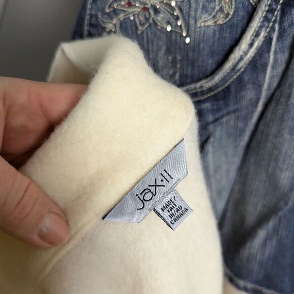 Vintage Cream Wool Blend Jacket Women’s Sz 10 Classic Minimalist 90s Style - Picture 10 of 11